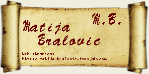 Matija Bralović vizit kartica
